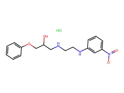 2-Propanol, 1-((2-(m-nitroanilino)ethyl)amino)-3-phenoxy-, monohydrochloride structure