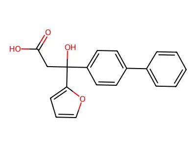 3-((1,1'-Biphenyl)-4-yl)-3-(furan-2-yl)-3-hydroxypropanoic acid structure