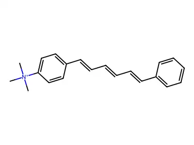 Trimethyl-[4-(6-phenylhexa-1,3,5-trienyl)phenyl]azanium structure