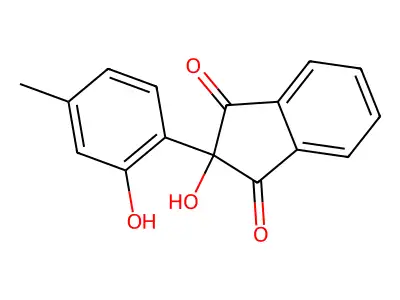 2-Hydroxy-2-(2-hydroxy-4-methylphenyl)-1H-indene-1,3(2H)-dione structure