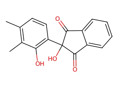 1H-Indene-1,3(2H)-dione, 2-hydroxy-2-(2-hydroxy-3,4-dimethylphenyl)- structure