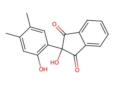 1H-Indene-1,3(2H)-dione, 2-hydroxy-2-(2-hydroxy-4,5-dimethylphenyl)- structure