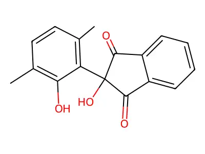 1H-Indene-1,3(2H)-dione, 2-hydroxy-2-(2-hydroxy-3,6-dimethylphenyl)- structure