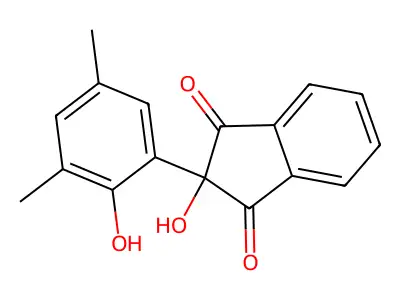 1H-Indene-1,3(2H)-dione, 2-hydroxy-2-(2-hydroxy-3,5-dimethylphenyl)- structure