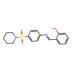 2-({[4-(1-Piperidinylsulfonyl)phenyl]imino}methyl)phenol structure