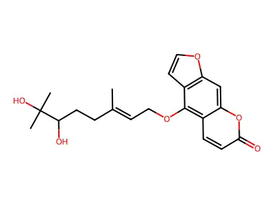 4-(6,7-Dihydroxy-3,7-dimethyloct-2-enoxy)furo[3,2-g]chromen-7-one structure
