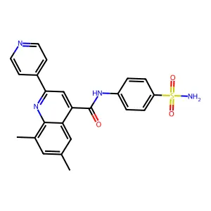 6,8-dimethyl-2-pyridin-4-yl-N-(4-sulfamoylphenyl)quinoline-4-carboxamide structure
