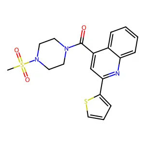 4-{[4-(Methylsulfonyl)-1-piperazinyl]carbonyl}-2-(2-thienyl)quinoline structure