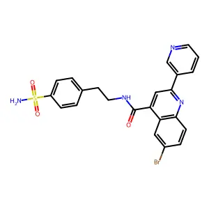 6-bromo-2-pyridin-3-yl-N-[2-(4-sulfamoylphenyl)ethyl]quinoline-4-carboxamide structure