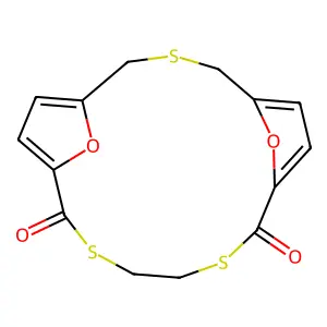 18,19-Dioxa-3,10,13-trithiatricyclo(13.2.1.1(5,8))nonadeca-5,7,15,17-tetraene-9,14-dione structure
