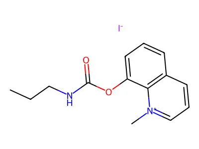 Quinolinium, 8-hydroxy-1-methyl-, iodide, propylcarbamate structure
