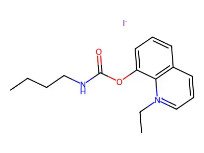 Quinolinium, 1-ethyl-8-hydroxy-, iodide, butylcarbamate structure