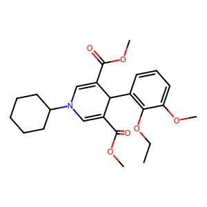 dimethyl 1-cyclohexyl-4-(2-ethoxy-3-methoxyphenyl)-1,4-dihydropyridine-3,5-dicarboxylate structure