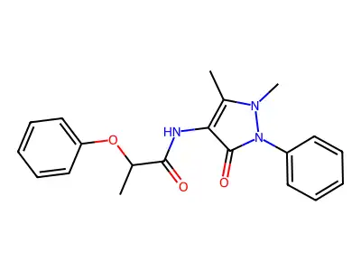 N-(1,5-dimethyl-3-oxo-2-phenylpyrazol-4-yl)-2-phenoxypropanamide structure