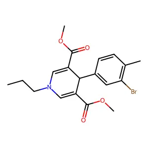 dimethyl 4-(3-bromo-4-methylphenyl)-1-propyl-1,4-dihydropyridine-3,5-dicarboxylate structure