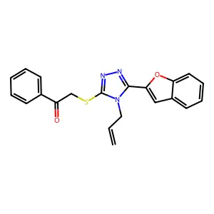 2-[[5-(1-benzofuran-2-yl)-4-prop-2-enyl-1,2,4-triazol-3-yl]sulfanyl]-1-phenylethanone structure