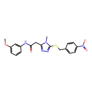 N-(3-methoxyphenyl)-2-[4-methyl-5-[(4-nitrophenyl)methylsulfanyl]-1,2,4-triazol-3-yl]acetamide structure