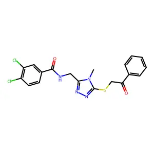 3,4-dichloro-N-[(4-methyl-5-phenacylsulfanyl-1,2,4-triazol-3-yl)methyl]benzamide structure