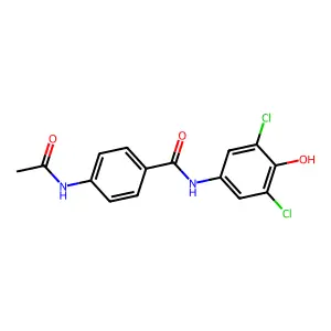 4-(acetylamino)-N-(3,5-dichloro-4-hydroxyphenyl)benzamide structure
