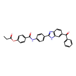 [4-[[4-(6-benzoyl-1H-benzimidazol-2-yl)phenyl]carbamoyl]phenyl] propanoate structure