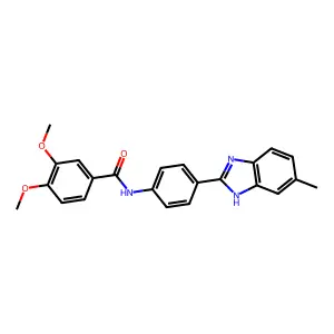 3,4-dimethoxy-N-[4-(6-methyl-1H-benzimidazol-2-yl)phenyl]benzamide structure