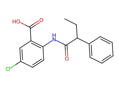 5-Chloro-2-[(2-phenylbutanoyl)amino]benzoic acid structure