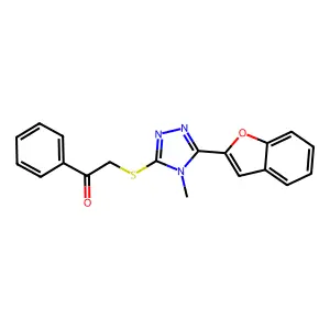 2-[[5-(1-Benzofuran-2-yl)-4-methyl-1,2,4-triazol-3-yl]sulfanyl]-1-phenylethanone structure