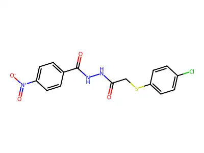 N'-[2-(4-chlorophenyl)sulfanylacetyl]-4-nitrobenzohydrazide structure