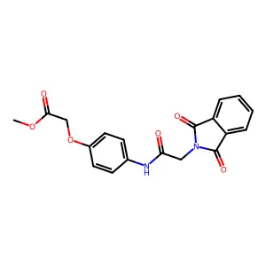 methyl (4-{[(1,3-dioxo-1,3-dihydro-2H-isoindol-2-yl)acetyl]amino}phenoxy)acetate structure