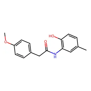 N-(2-hydroxy-5-methylphenyl)-2-(4-methoxyphenyl)acetamide structure