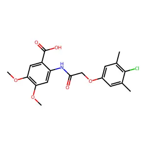 2-{[(4-Chloro-3,5-dimethylphenoxy)acetyl]amino}-4,5-dimethoxybenzoic acid structure