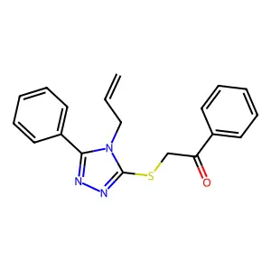1-Phenyl-2-[(5-phenyl-4-prop-2-enyl-1,2,4-triazol-3-yl)sulfanyl]ethanone structure