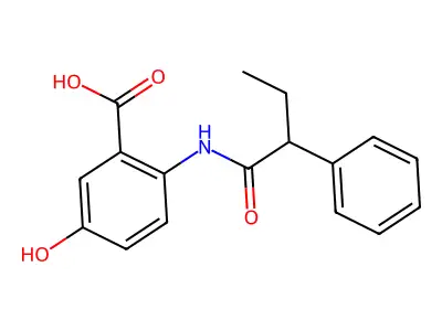 5-Hydroxy-2-[(2-phenylbutanoyl)amino]benzoic acid structure