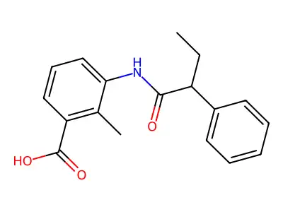 2-Methyl-3-[(2-phenylbutanoyl)amino]benzoic acid structure