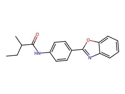 N-[4-(1,3-benzoxazol-2-yl)phenyl]-2-methylbutanamide structure
