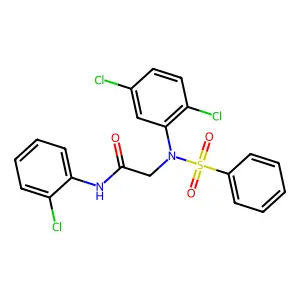 2-[N-(benzenesulfonyl)-2,5-dichloroanilino]-N-(2-chlorophenyl)acetamide structure