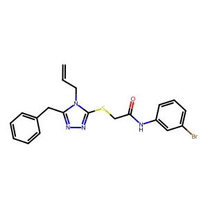 2-[(5-benzyl-4-prop-2-enyl-1,2,4-triazol-3-yl)sulfanyl]-N-(3-bromophenyl)acetamide structure