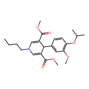 dimethyl 1-butyl-4-(3-methoxy-4-propan-2-yloxyphenyl)-4H-pyridine-3,5-dicarboxylate structure