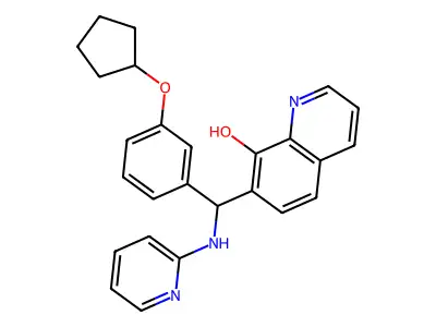 7-[(3-Cyclopentyloxyphenyl)-(pyridin-2-ylamino)methyl]quinolin-8-ol structure