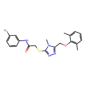 N-(3-bromophenyl)-2-({5-[(2,6-dimethylphenoxy)methyl]-4-methyl-4H-1,2,4-triazol-3-yl}sulfanyl)acetamide structure