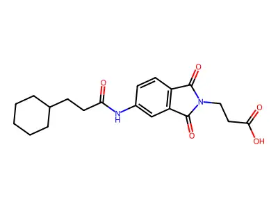 3-[5-(3-Cyclohexylpropanoylamino)-1,3-dioxoisoindol-2-yl]propanoic acid structure