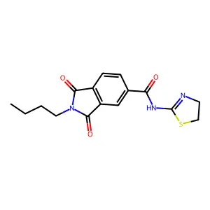 2-butyl-N-(4,5-dihydro-1,3-thiazol-2-yl)-1,3-dioxoisoindole-5-carboxamide structure