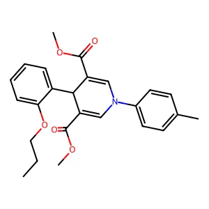 dimethyl 1-(4-methylphenyl)-4-(2-propoxyphenyl)-1,4-dihydropyridine-3,5-dicarboxylate structure