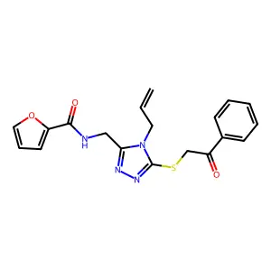 N-[(5-phenacylsulfanyl-4-prop-2-enyl-1,2,4-triazol-3-yl)methyl]furan-2-carboxamide structure