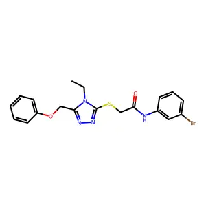 N-(3-bromophenyl)-2-{[4-ethyl-5-(phenoxymethyl)-4H-1,2,4-triazol-3-yl]sulfanyl}acetamide structure