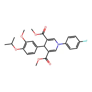 dimethyl 1-(4-fluorophenyl)-4-(3-methoxy-4-propan-2-yloxyphenyl)-4H-pyridine-3,5-dicarboxylate structure