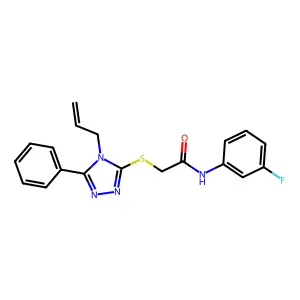 N-(3-fluorophenyl)-2-[(5-phenyl-4-prop-2-enyl-1,2,4-triazol-3-yl)sulfanyl]acetamide structure