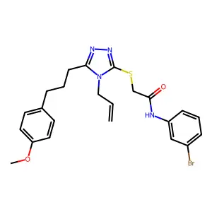 N-(3-bromophenyl)-2-({5-[3-(4-methoxyphenyl)propyl]-4-(prop-2-en-1-yl)-4H-1,2,4-triazol-3-yl}sulfanyl)acetamide structure