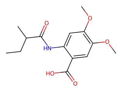 4,5-Dimethoxy-2-[(2-methylbutanoyl)amino]benzoic acid structure