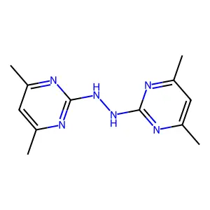 2,2'-Hydrazine-1,2-diylbis(4,6-dimethylpyrimidine) structure